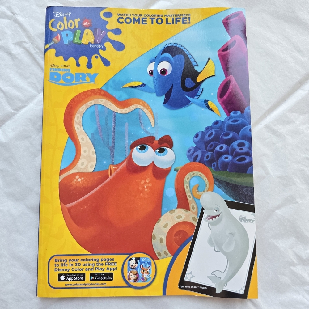🍒 5/$20 new Disney Finding Dory Coloring Book Interactive Kids Crafts 50 Pages